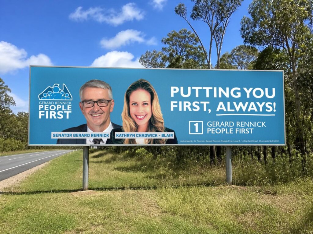 People First Party: roadside billboard