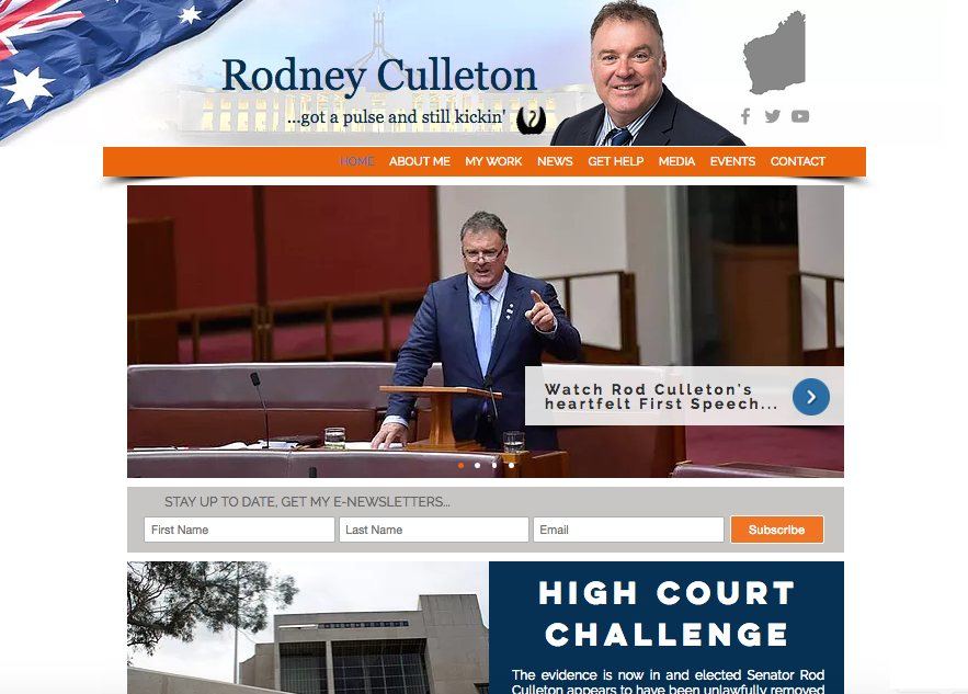 Website design, rodneyculleton.com.au